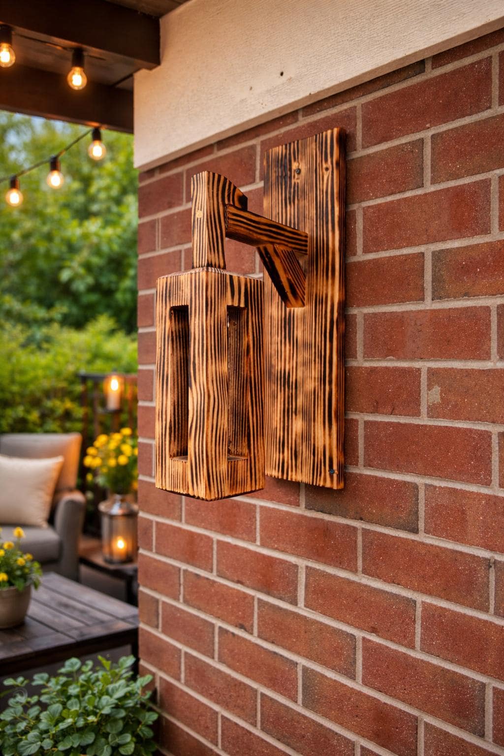 Rustic Shou Sugi Ban Wooden Wall Lantern – Modern Farmhouse Sconce ...