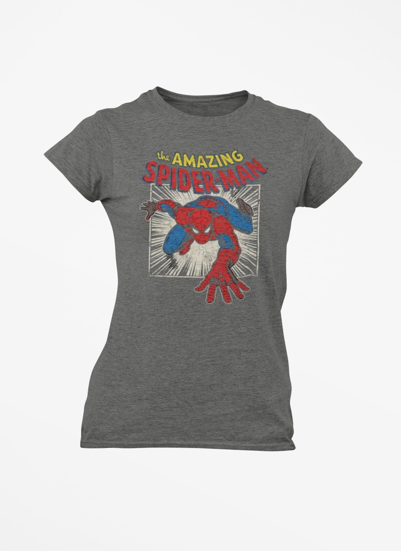 Vintage Spiderman Shirt, Comfort Colors 1717 Graphic Tee, Retro Marvel Superhero Tshirt, Custom Spiderman Outfit,Gift for Him, 90s Aesthetic image 2