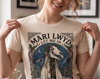 Mari Lwyd Shirt Comfort Colors, Welsh Folklore Horse Skull Tee, Dark Christmas Wassail Tshirt, Celtic Midwinter Gift, Gothic Folk Horror Top