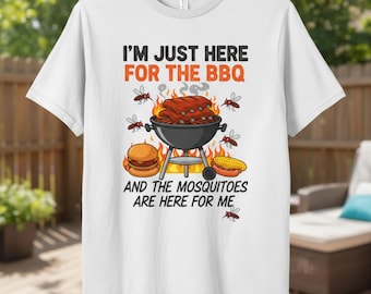 I'm Just Here For The BBQ Mosquitoes Graphic Tee | Comfort Colors® Summer Beach Shirt