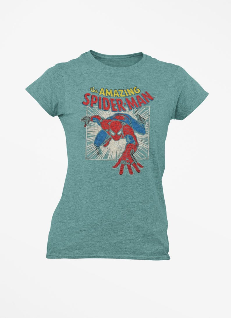 Vintage Spiderman Shirt, Comfort Colors 1717 Graphic Tee, Retro Marvel Superhero Tshirt, Custom Spiderman Outfit,Gift for Him, 90s Aesthetic image 3