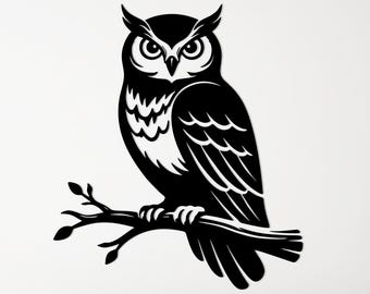 Owl Wall Art SVG | Owl Wall Decor Laser Cut Files | Wood Wall Art | Home Decoration | Owl Svg | Owl for Cnc | Animal Scene Dxf