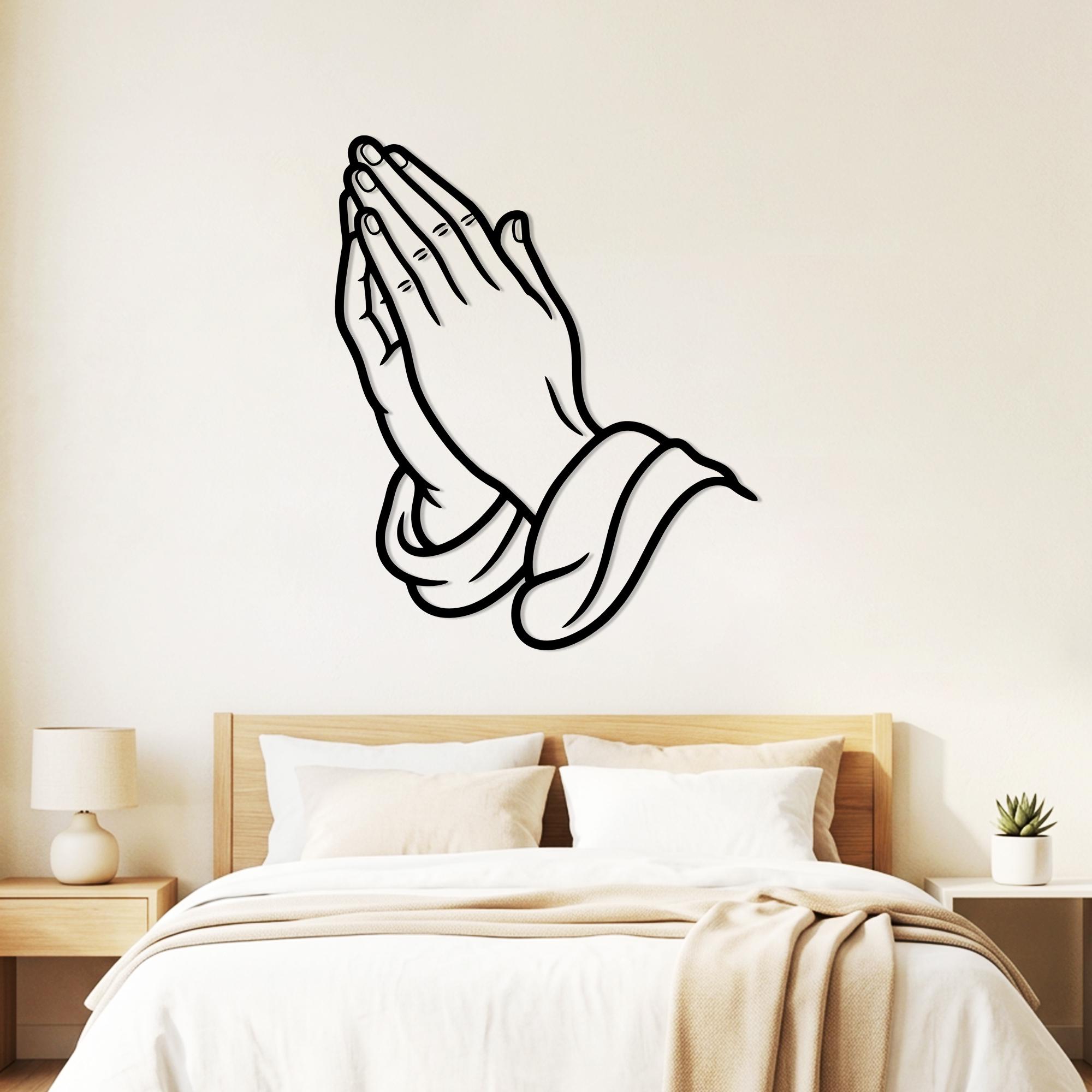 Pyaying Hand Cd R Dxf File Praying Hands SVG DXF PNG | Prayer Hand Silhouette Laser Cut File ...