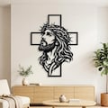 Jesus on Cross SVG DXF | Christian Metal Wall Art Cut File | Jesus With Cross Cut File | Religious CNC Plasma Laser Cut Design