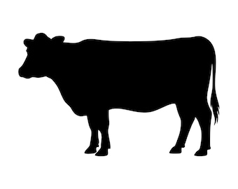 Archivo SVG PNG de ganado Angus negro / Silueta de vaca, archivo vectorial para corte / Imágenes prediseñadas de animales de granja / Diseño de ganado para Cricut, láser, CNC, DXF, EPS / Ganado DXF