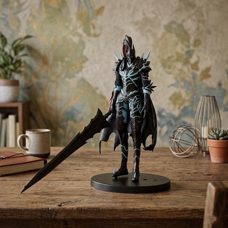 Solo Leveling Igris Figure 21cm, Blood Red Shadow Knight Statue, Manhwa Anime Collectible Display Model, Gift for Kids image 2