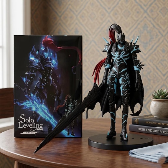 Solo Leveling Igris Figure 21cm, Blood Red Shadow Knight Statue, Manhwa Anime Collectible Display Model, Gift for Kids
