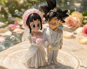 Dragon Ball Goku Chi-Chi Wedding Figurine – PVC Anime Cake Topper, Anniversary Decor