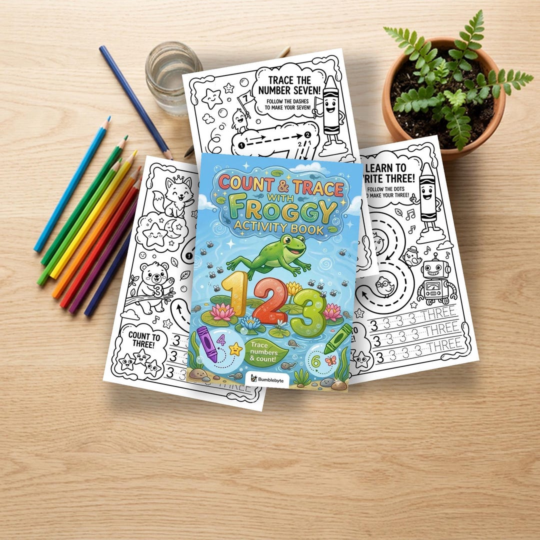 Printable Number Tracing Activity Book | Math Workbook for Preschoolers ...