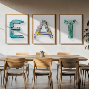 Custom Word Posters • Brick Style Typography • Modern Kitchen & Dining Wall Art
