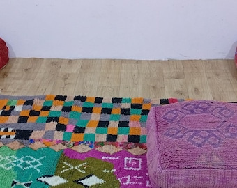 vintage moroccan cover pouf, handmade floor pillow
