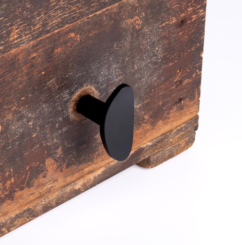 Antique Brass Oval Cabinet Knob, Minimalist Flat Face Furniture Hardware Matte Black