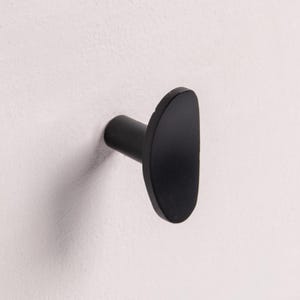Antique Brass Oval Cabinet Knob, Minimalist Flat Face Furniture Hardware image 5