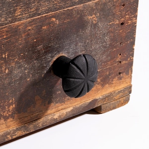 Handcrafted Fluted Iron Vintage Drawer Knob, Rustic Black Farmhouse Drawer Hardware