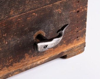 Whale Cabinet Knob, Antique Iron Finish, Nautical Drawer Pull