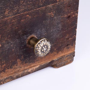 Rosette Brass Knob, Botanical Furniture Hardware, French Country Decor Pull