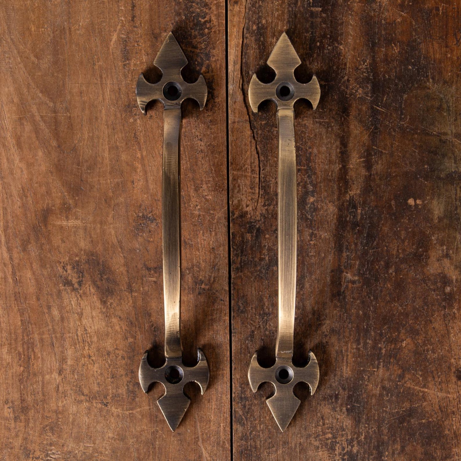 Gothic Brass Cabinet Handles, Antique Finish, Medieval Door Hardware - Etsy
