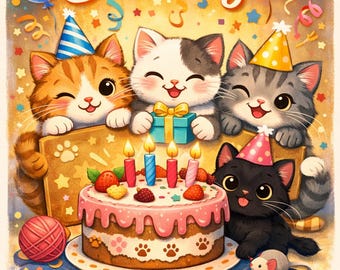 Kätzchen Geburtstagskarte: Alles Gute zum Geburtstag, hoffe, dein Tag ist Schnurr-fekt!