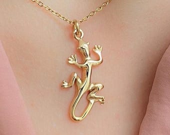 トカゲのペンダント - 18金メッキ