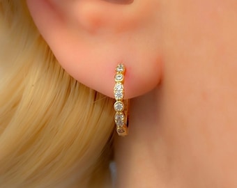 ジルコニウム製フープピアス - 18金メッキ