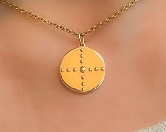 クロスペンダント - 18金メッキ