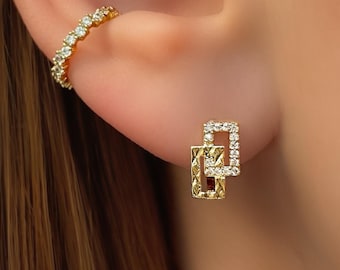 ジルコニウム製イヤリング - 18金メッキ