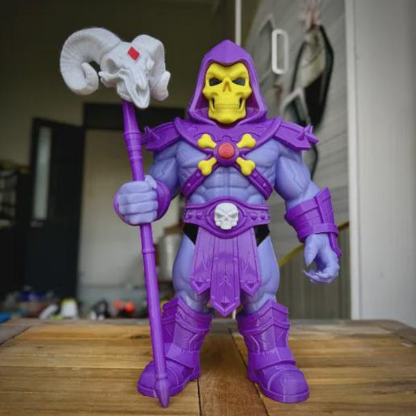 3D-utskriven Skeletor-staty 23 cm hög