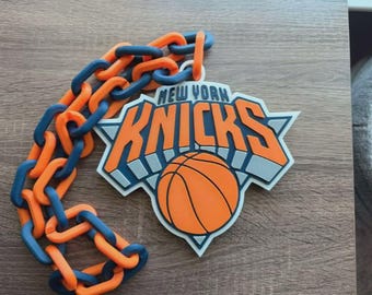 3D Printed New York Knicks Oversized Necklace, Pendant