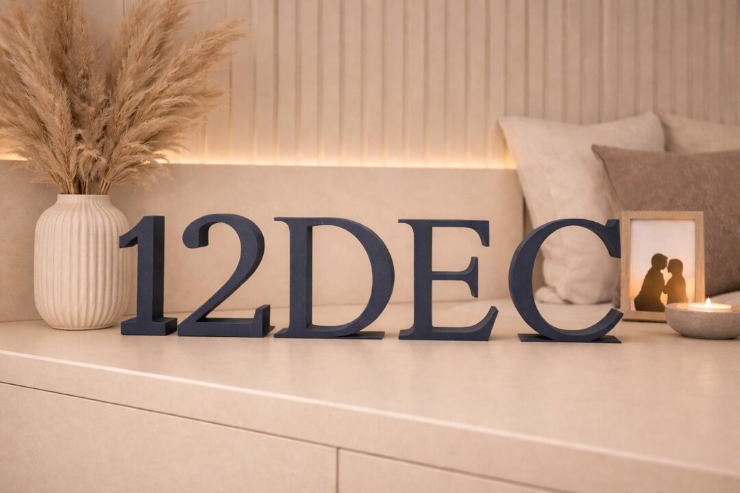 Personalised Anniversary Date Letters | Custom Date Decor | Wedding ...