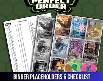 Perfect Order Binder Placeholders, Printable Master Set Inserts with Checklist, Digital Download