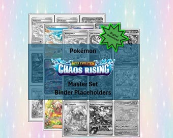 Pokemon Chaos Rising Binder Placeholders