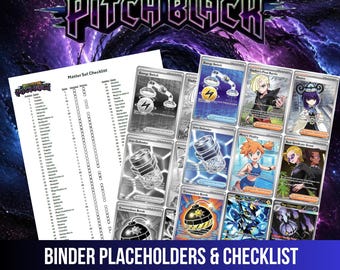 Pokemon Pitch Black Binder Placeholders, Printable Master Set Inserts with Checklist, Digital Download