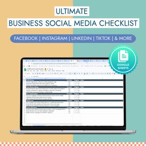 Social Media Checklist for Business | Instagram, Facebook, TikTok Guide (Google Sheet)