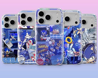 Sonic Phone Case Hedgehog Cartoon Cover for iPhone 17, 16, 15, 14, 13, 12, Samsung S25, S24, S23, S22, A16, A26, Pixel 10, 9Pro