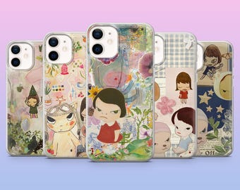 Funda para teléfono Yoshitomo Nara, diseño estético de arte japonés, para iPhone 17, 16, 15, 14, 13, 12, Samsung S25, S24, S23, S22, A16, A26, Pixel 10, 9