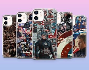 Funda para teléfono de Capitán América, funda de superhéroe de los Vengadores para iPhone 17, 16, 15, 14, 13, 12, Samsung S25, S24, S23, S22, A16, A26, Pixel 10,9