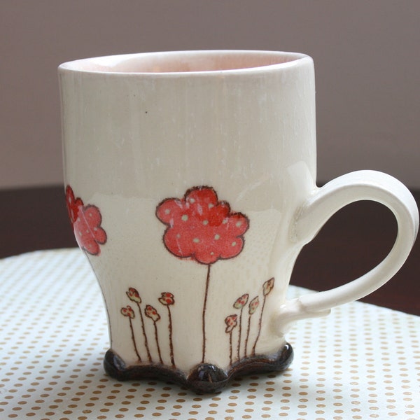 Cloud Tea Cup - red and green