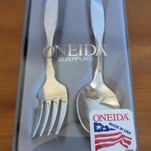 Bennington Oneida Silverplate Baby Silverware Set of 2, NEW in BOX 1379002A