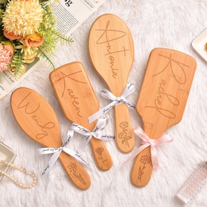 Bridesmaid Wood Combs with Custom Name,Personalized Wedding Party Gift,Bridesmaid Proposal,Bridal Party Favor,Engrave Hairbrush Bachelorette