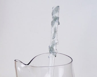 Fused Glass Swizzle Stick for Pitcher Pale Gray Many Custom Colors Available Martini Cocktails