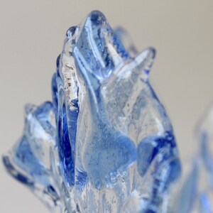 Fused Glass Art Vase Candleholder Scandinavian Ice Votive Holder Pale Blue Periwinkle image 3