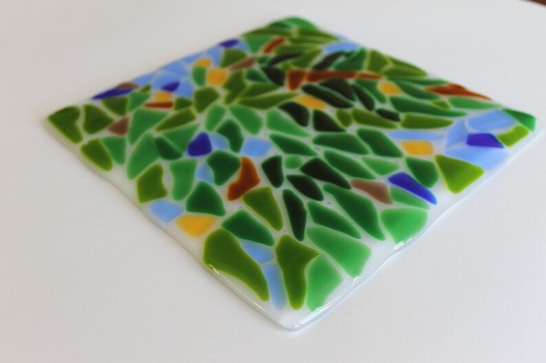 Fused Glass Wall Tile Art Tile Leaves and Branches Arts and Etsy