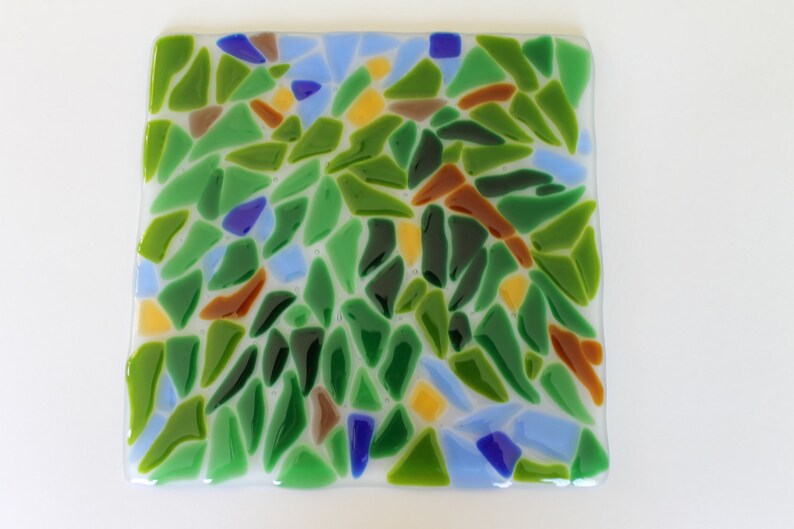 Fused Glass Wall Tile Art Tile Leaves and Branches Arts and Etsy
