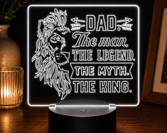 Dad LED Light, Engraved Acrylic Night Light, Gift for Dad, Father’s Day Gift, Dad Birthday Gift, LED Lamp