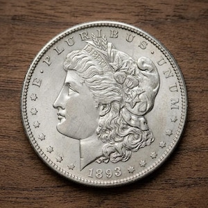Reproducción de dólar de plata Morgan de 1893-S - Moneda antigua rara con marca de ceca de San Francisco