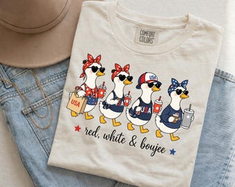 Red White Blue Duck PNG, Patriotic Duck Shirt, USA Duck Tee, Cute American Duck Shirt, Fourth of July Duck PNG