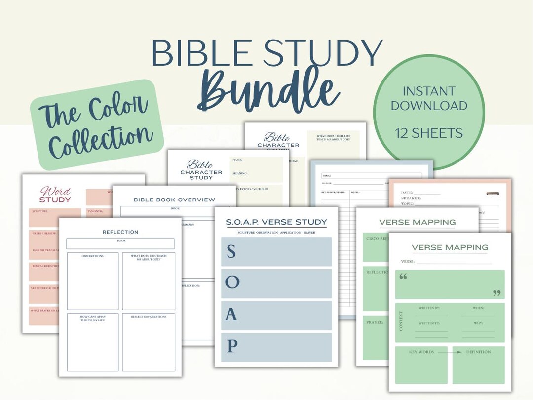 Bible Study Printable Bundle, Daily Quiet Time Planner for Women, SOAP ...