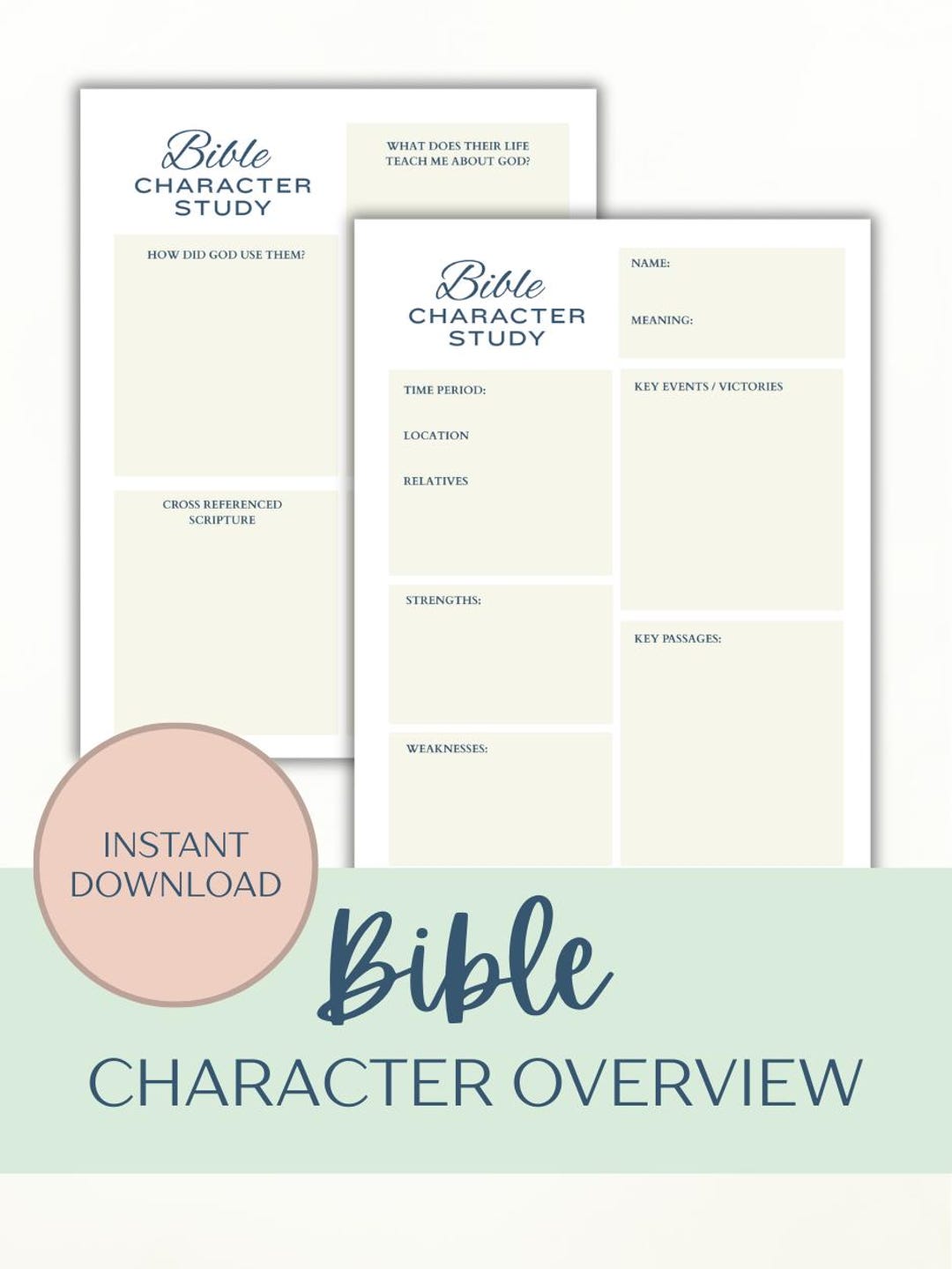 Bible Character Study Printable | Bible Study Worksheet | Scripture ...