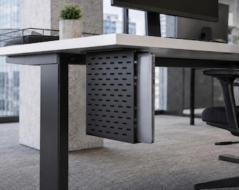 Under Desk PC Mount, Computer Holder, Under Desk Computer Storage, Gaming PC Mount, Space Saving Desk Organizer, Minimalist Office Setup