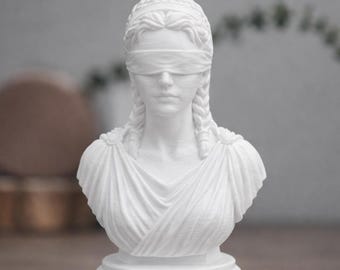 Temis Statue, Lady Justice Bust - Blind Justice Statue, Lawyer Gift, Graduation Gift for Law Student, Modern Office Decor